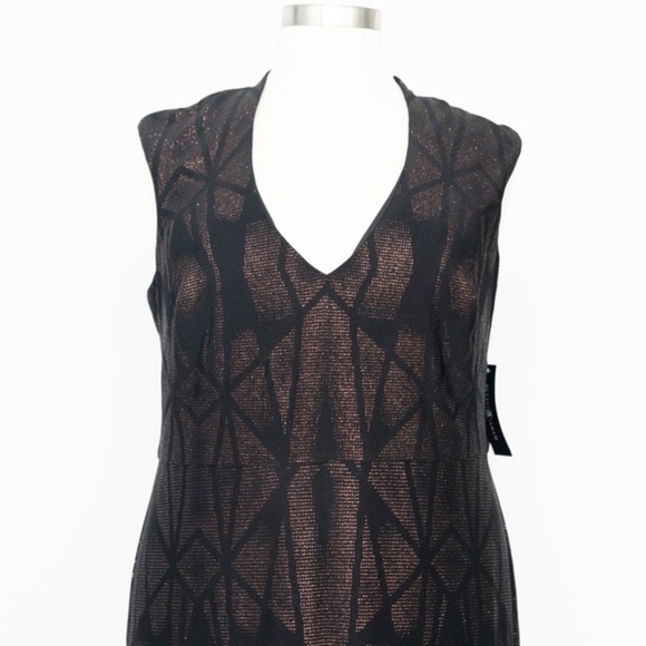 BETSY & ADAM. Long Cap Sleeve Glitter Ombre Dress - Picture 3 of 15